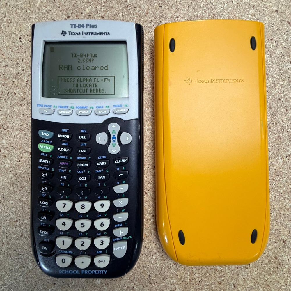 Texas Instruments TI-84 Plus Graphing Calculator Yellow School Property Edition